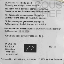 Mill & Mortar Ingredients Brands|Middle Eastern Ingredients^Organic Rose Buds, 10g