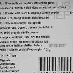 Mill & Mortar Ingredients Brands|French Ingredients^Organic Vanilla Powder, 15g