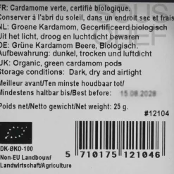 Mill & Mortar Ingredients Brands|Indian Ingredients^Organic Whole Green Cardamom, 25g