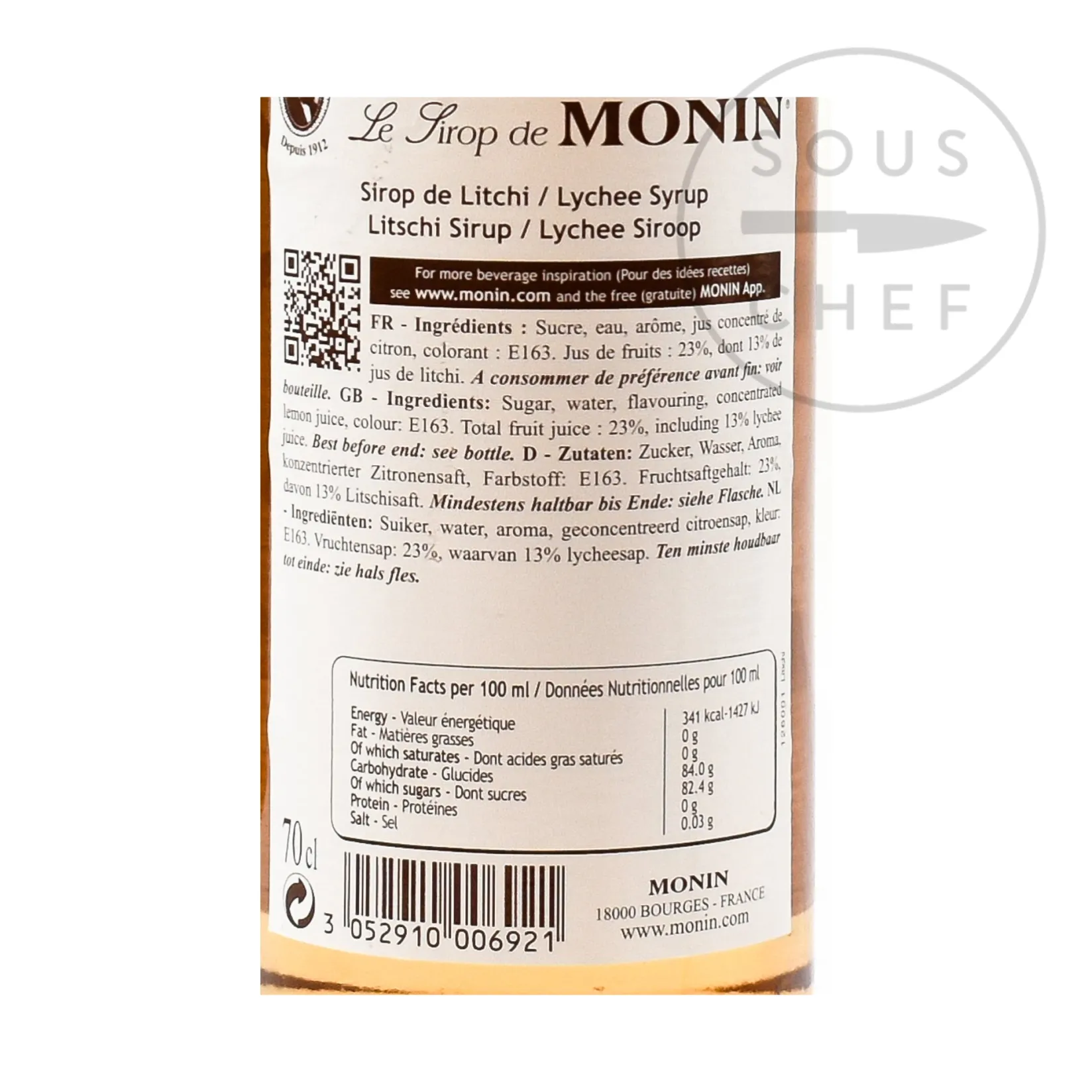Monin Ingredients Brands|Drinks^Lychee Syrup 70cl