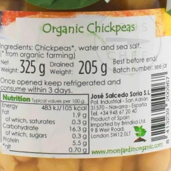 Monjardín Spanish Ingredients|Pasta, Rice & Beans^Monjardin Organic Chickpeas, 325g