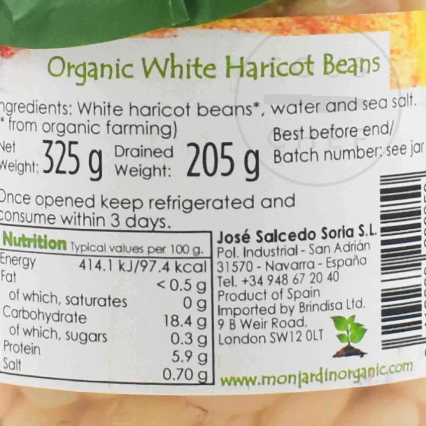 Monjardín Ingredients Brands|Spanish Ingredients^Monjardin Organic Haricot Beans, 325g
