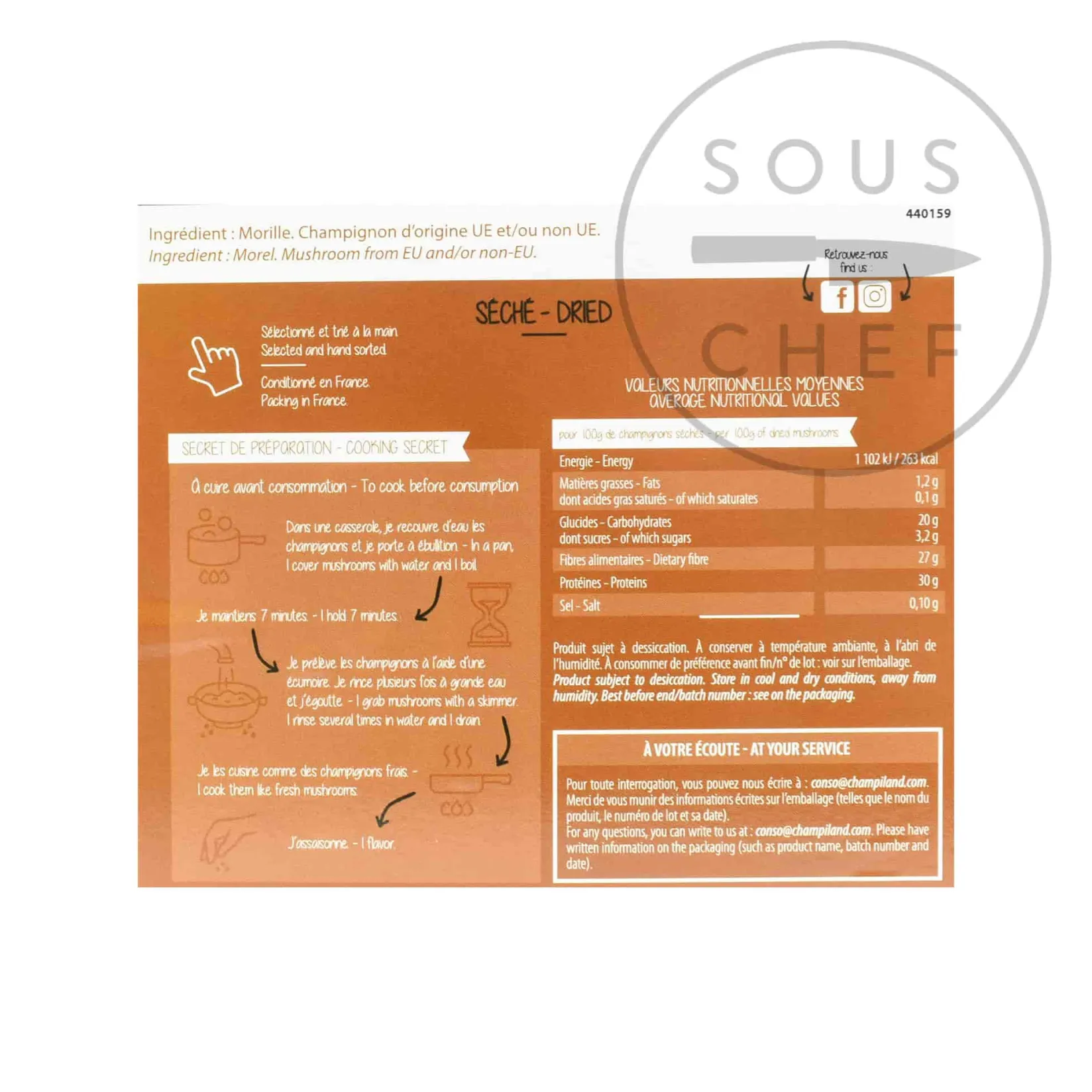 Champiland Ingredients Brands|French Ingredients^Morel Mushrooms, 500g