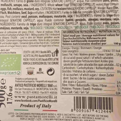 Morelli Italian Ingredients|Pasta, Rice & Beans^Organic Strozzapreti Senatore Cappelli Wholemeal Pasta, 500g