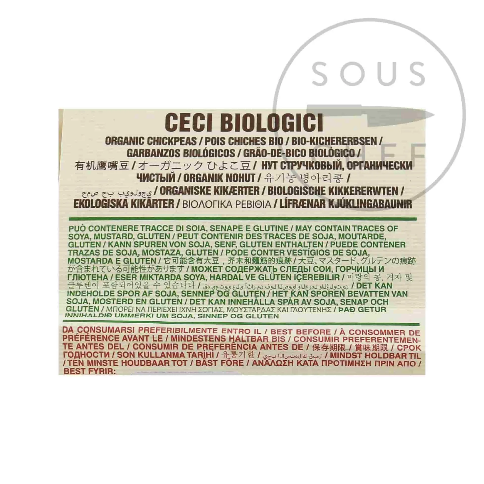 Mulino Marino Ingredients Brands|Italian Ingredients^Organic Chickpeas, 1kg