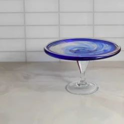 Alessandro Coppola Tableware Brands^Murano Glass Blue Cake Stand, 25cm