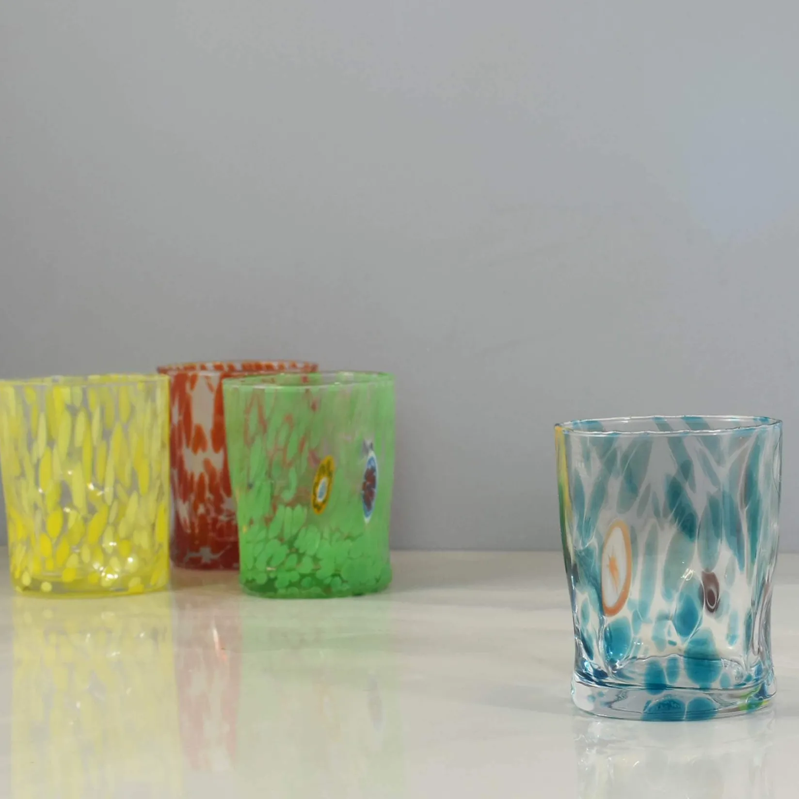 Alessandro Coppola Table Setting|Drinking Glasses^Murano Glass Tumbler, Aquamarine