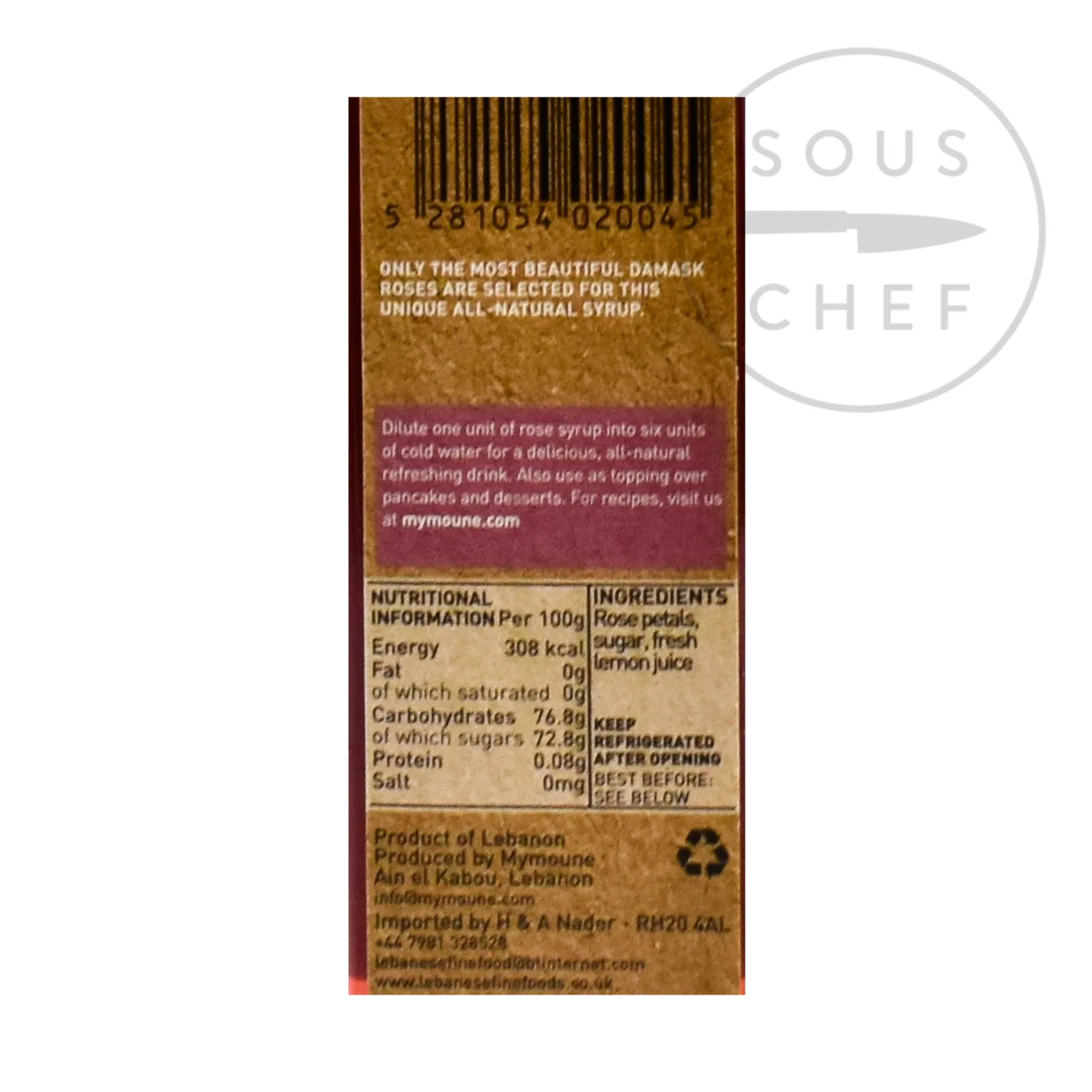 Mymoune Middle Eastern Ingredients|Drinks^Rose Syrup, 250ml