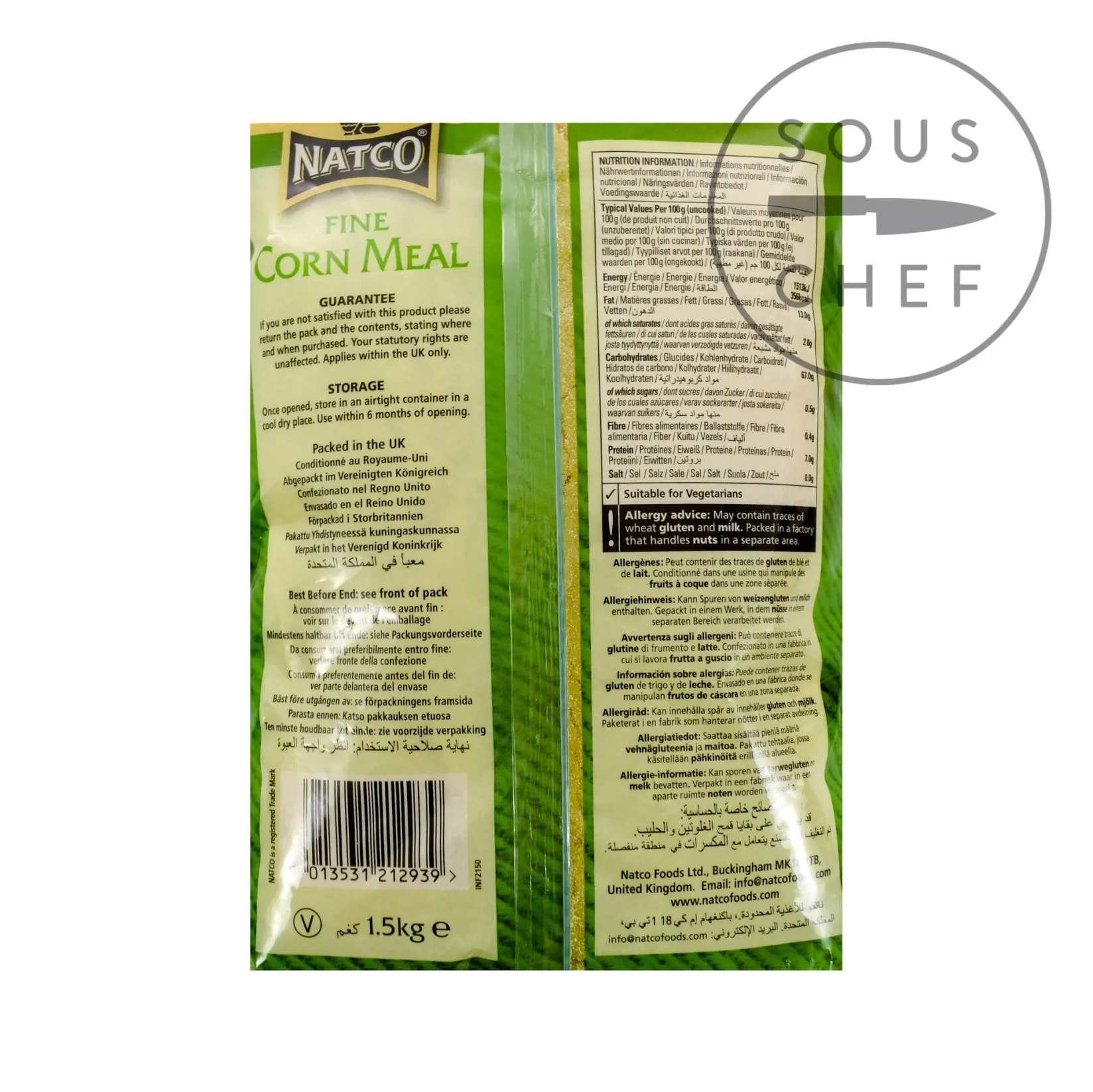 Natco Indian Ingredients|Baking Ingredients^Cornmeal Fine, 1.5kg