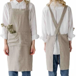 Linen Tales Kitchen Textiles & Clothing^Natural Crossback Linen Apron