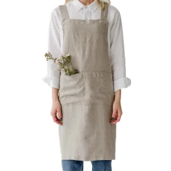Linen Tales Kitchen Textiles & Clothing^Natural Crossback Linen Apron
