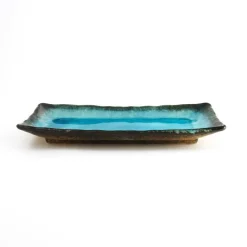 Kiji Stoneware & Ceramics Korean Ingredients|Japanese Ingredients^Oblong Turquoise Platter