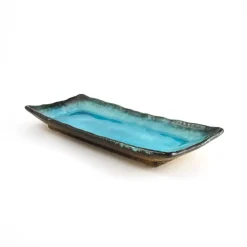 Kiji Stoneware & Ceramics Korean Ingredients|Japanese Ingredients^Oblong Turquoise Platter