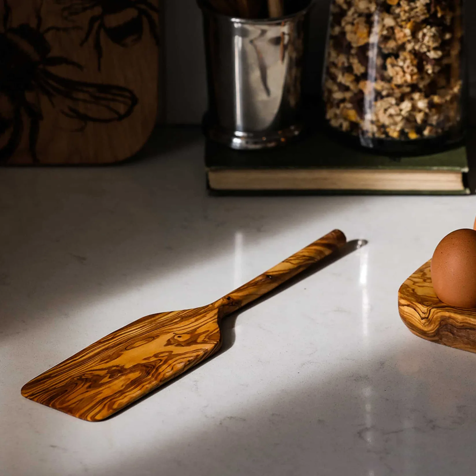 Naturally Med Kitchen Tools & Utensils^Olive Wood Long Spatula, 30cm