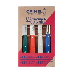 Opinel Kitchen Knives^4 Piece Red & Blue Kitchen Essentials Knife Set