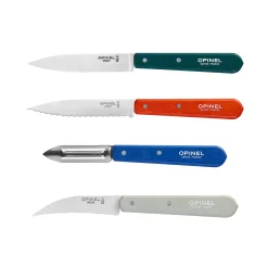 Opinel Kitchen Knives^4 Piece Red & Blue Kitchen Essentials Knife Set