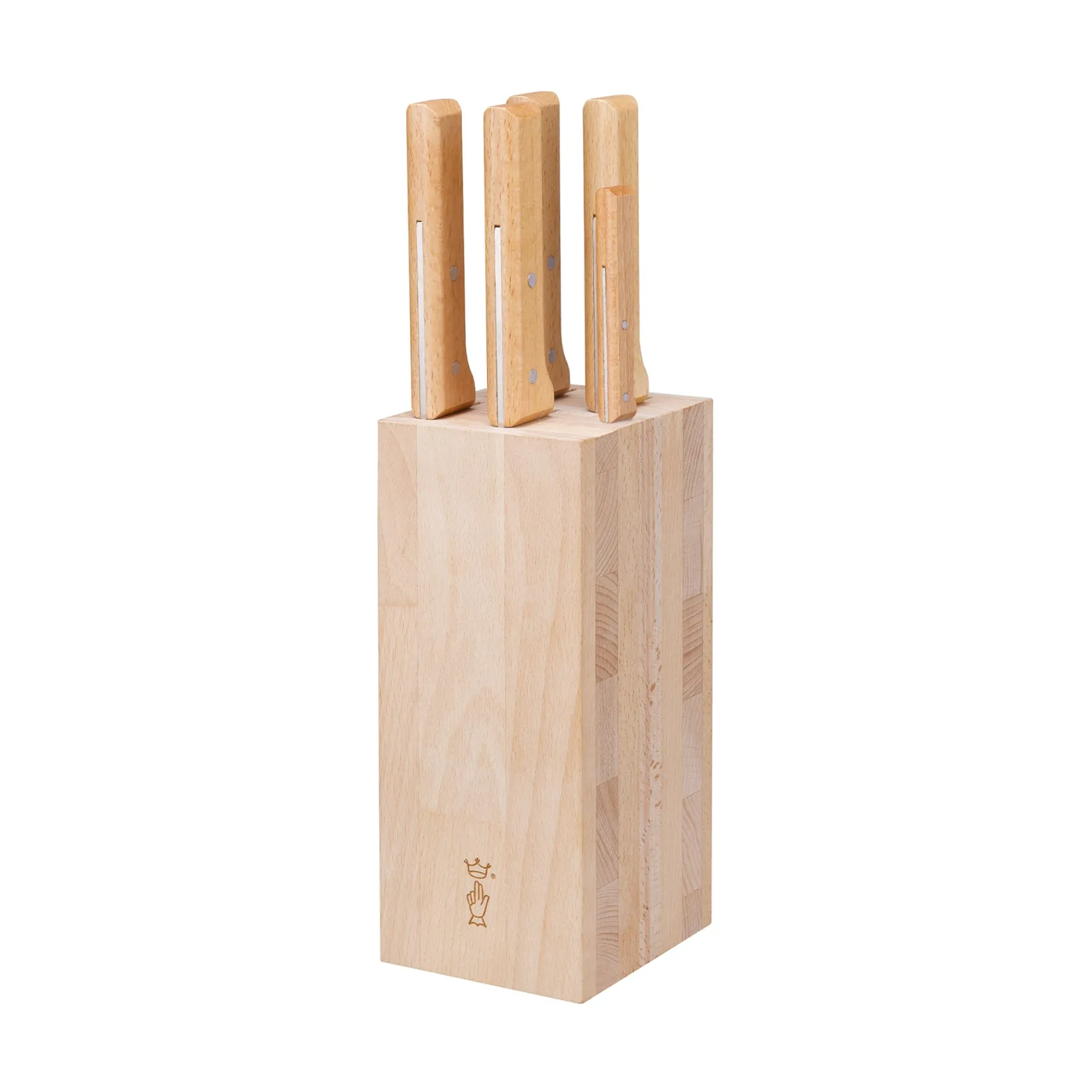 Opinel Kitchen Knives^Beechwood Knife Block, 5 Slot