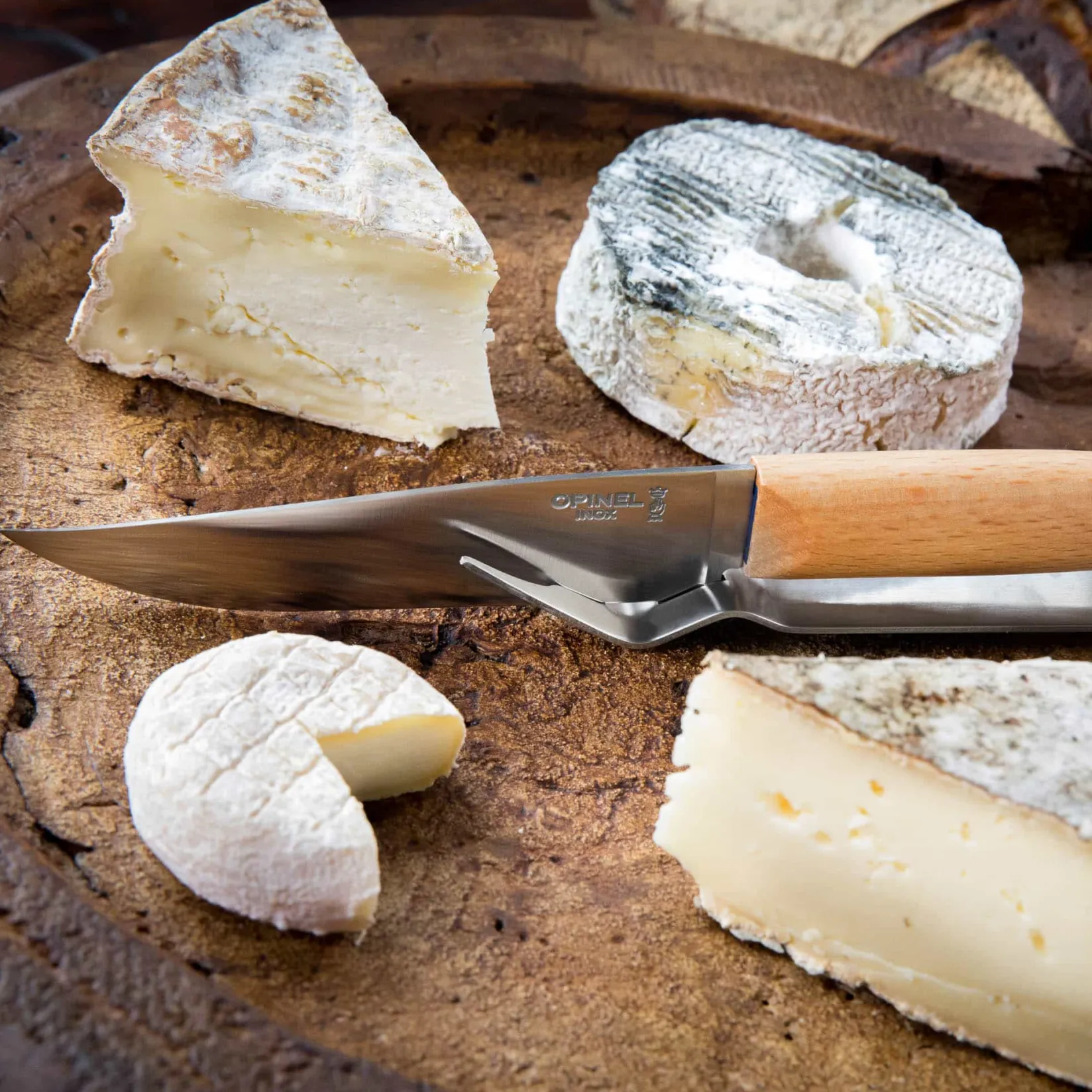 Opinel Kitchen Knives^Cheese Knife & Fork Set