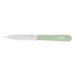 Opinel Kitchen Knives^No 113 Sage Beechwood Handle Serrated Paring Knife, 10cm
