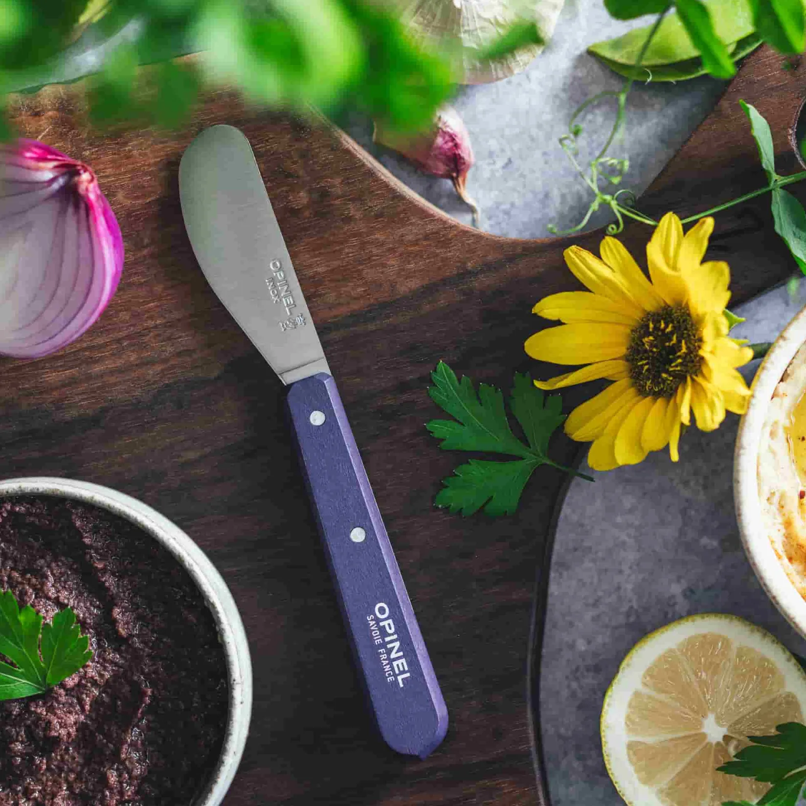 Opinel Cutlery|Tableware Brands^No 117 Violet Beechwood Handle Spreading Knife, 6cm