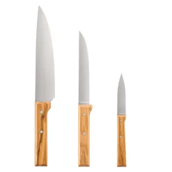 Opinel Kitchen Knives^Parallele Olive Wood Knife Trio