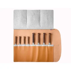 Opinel Kitchen Knives^Reclaimed Leather 8 Slot Knife Roll