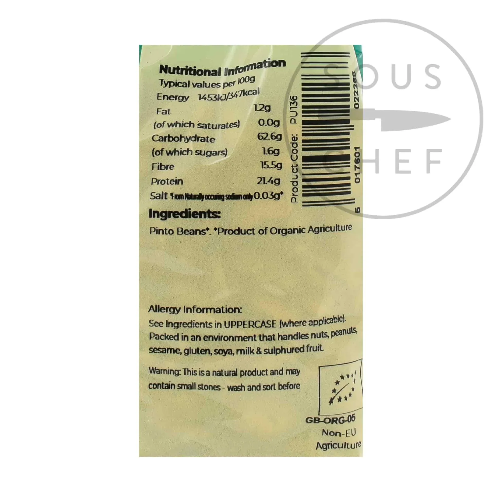 Suma Ingredients Brands|Mexican Ingredients^Organic Pinto Beans, 500g