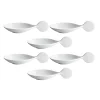 Viejovalle Serveware|Canape Supplies^Pack of 6 Porcelain Canape Spoon with Circle Handle, 10cm