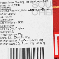 Pagoda Ingredients Brands|Japanese Ingredients^Touhai ShaoXing Rice Wine 5 Years Aged, 500ml