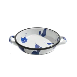 Kapka Enamel Pots & Pans^Paintstroke Enamel Frying Pan, Blue & White, 18cm