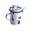 Kapka Enamel Tableware Brands^Paintstroke Enamel Teapot Blue & White, 11cm dia