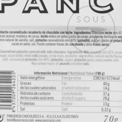 Pancracio Ingredients Brands|Spanish Ingredients^Chocolate Covered Caramelised Pistachios, 70g