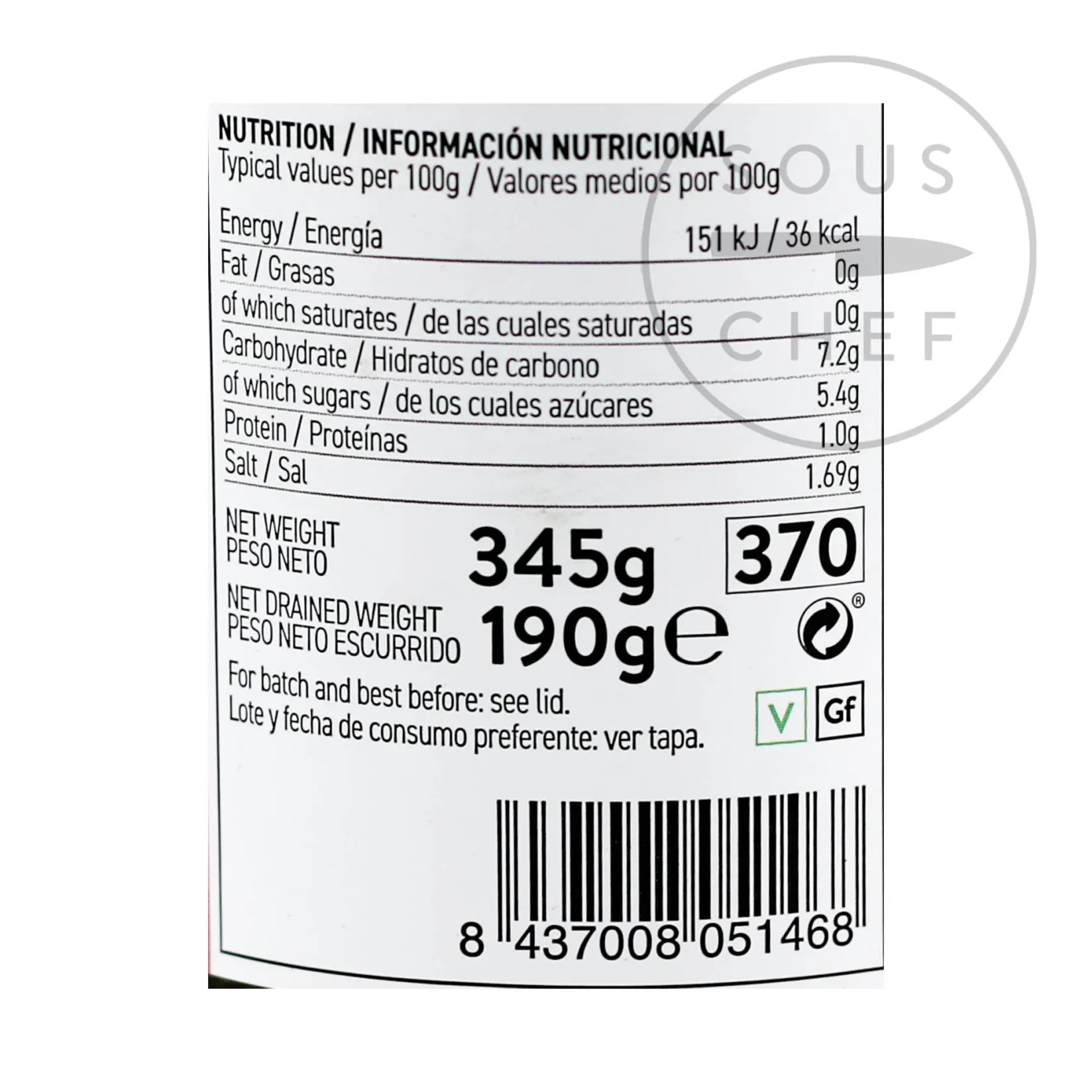 Perello Spanish Ingredients|Snacks^Cocktail Gherkins, 190g