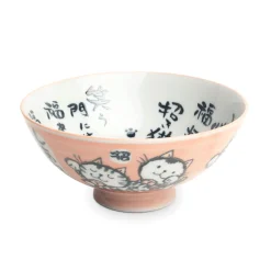Emro Aziatica Crockery & Dinnerware|Bowls^Pink Lucky Cat Bowl, 14cm
