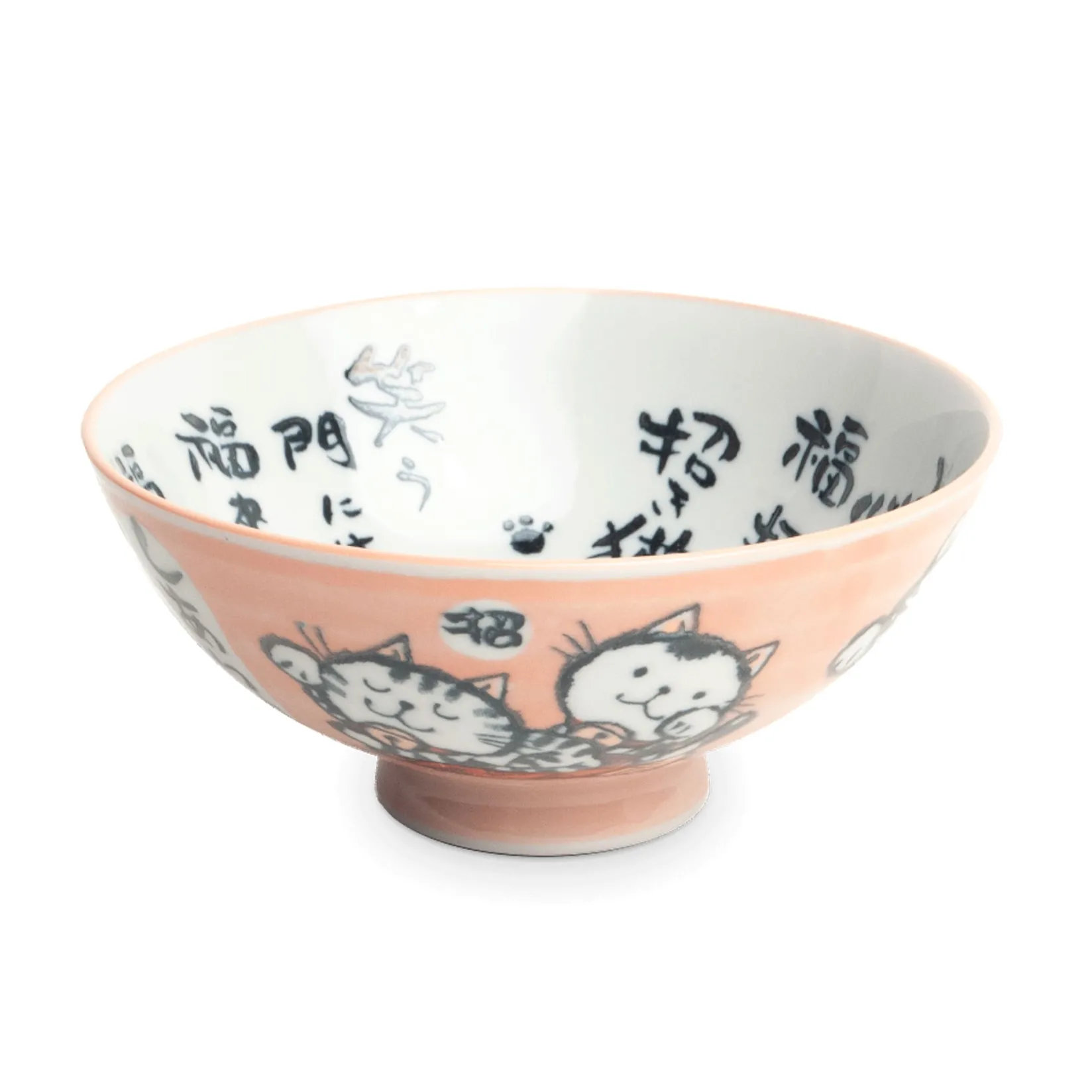 Emro Aziatica Crockery & Dinnerware|Bowls^Pink Lucky Cat Bowl, 14cm