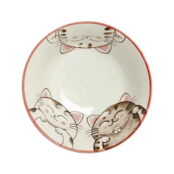 Kiji Stoneware & Ceramics Tableware Brands|Japanese Ingredients^Pink Lucky Cat Japanese Noodle Bowl, 15cm