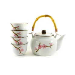 Kiji Stoneware & Ceramics Japanese Ingredients|Japanese Tableware^Pink Sakura Tea Set, 800ml