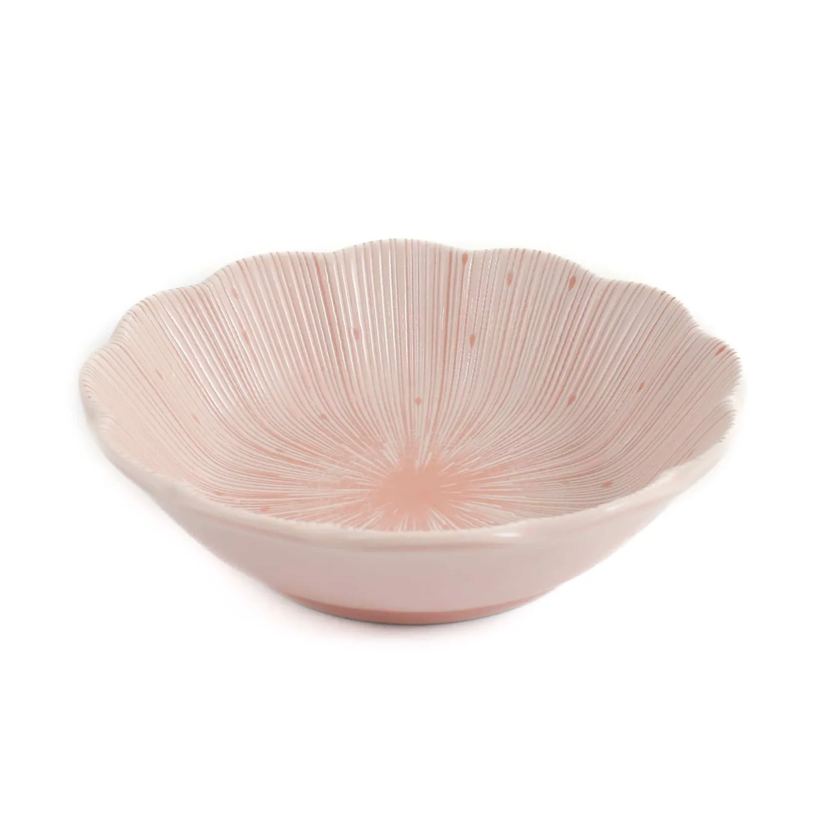 Kiji Stoneware & Ceramics Japanese Ingredients|Japanese Tableware^Pink Scalloped Japanese Bowl, 13.5cm