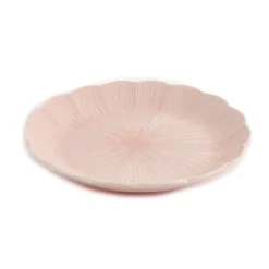 Kiji Stoneware & Ceramics Japanese Ingredients|Plates^Pink Scalloped Japanese Deep Dinner Plate, 22cm