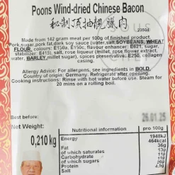 Poon's Ingredients Brands|Snacks^Chinese Bacon, 250g