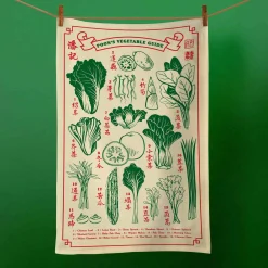 Poon's Kitchen Textiles & Clothing^London Vegetable Guide Tea Towel