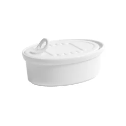 Viejovalle Tableware Brands|Serveware^Porcelain Oval Canape Dish with Lid, 13cm dia
