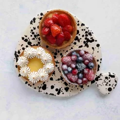 Puglia Handmade Italian Ingredients|Serveware^Puglia Black Splatter Ceramic Serving Board, 25cm