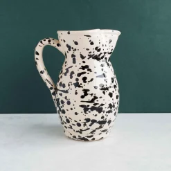Puglia Handmade Italian Ingredients|Tableware Brands^Puglia Black Splatter Ceramic Pitcher