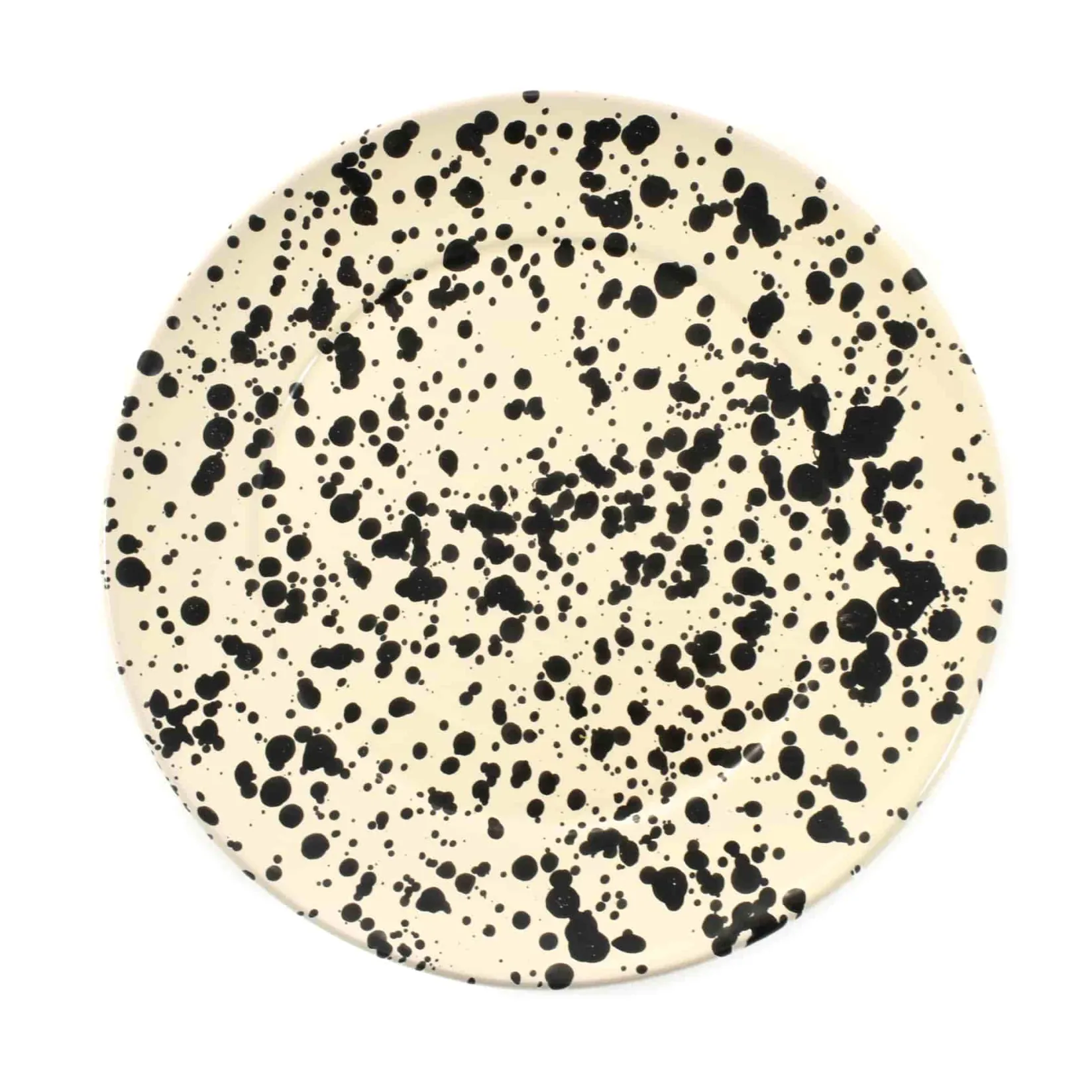 Puglia Handmade Italian Ingredients|Plates^Puglia Black Splatter Dinner Plate, 27cm
