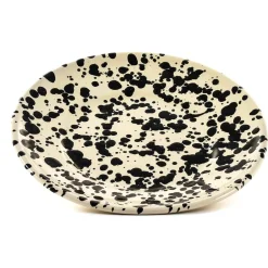 Puglia Handmade Italian Ingredients|Plates^Puglia Black Splatter Side Plate, 19cm