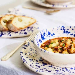 Puglia Handmade Italian Ingredients|Crockery & Dinnerware^Puglia Blue Splatter Bowl, 19cm