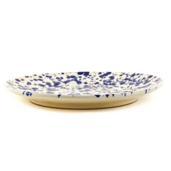Puglia Handmade Italian Ingredients|Plates^Puglia Blue Splatter Dinner Plate, 27cm