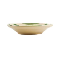 Puglia Handmade Crockery & Dinnerware|Bowls^Puglia "Cacio E Pepe" Green Stripe Pasta Bowl, 29cm