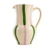 Puglia Handmade Tableware Brands|Jugs & Bottles^Puglia Green and Lilac Stripe Pitcher